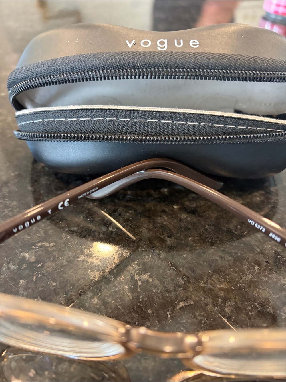 Vogue Men's Black Toiletry/Eyeglass Case with Brown Accents